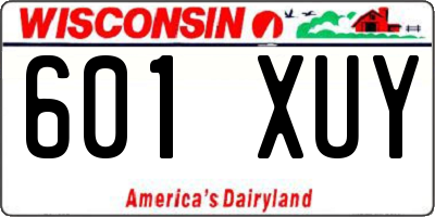 WI license plate 601XUY
