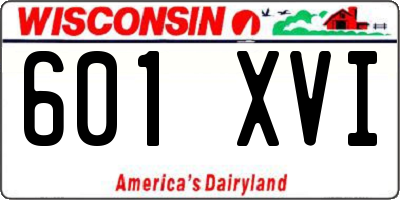 WI license plate 601XVI