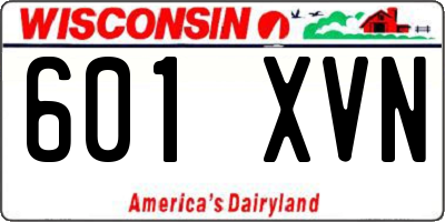 WI license plate 601XVN
