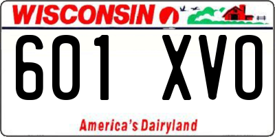 WI license plate 601XVO