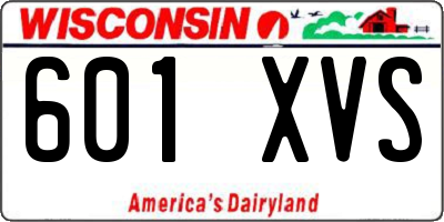 WI license plate 601XVS