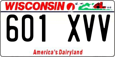 WI license plate 601XVV