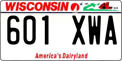 WI license plate 601XWA