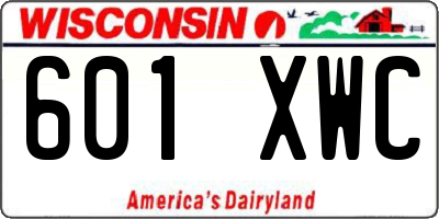 WI license plate 601XWC