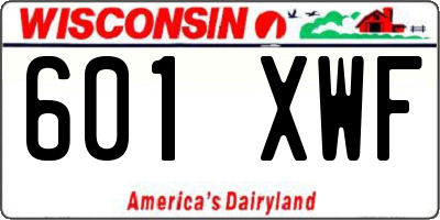 WI license plate 601XWF