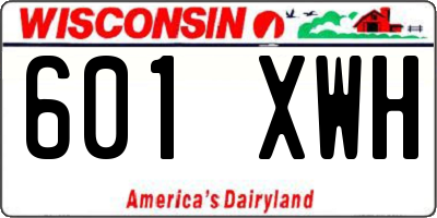 WI license plate 601XWH
