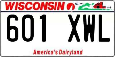 WI license plate 601XWL