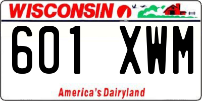 WI license plate 601XWM