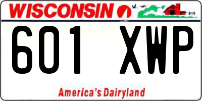 WI license plate 601XWP