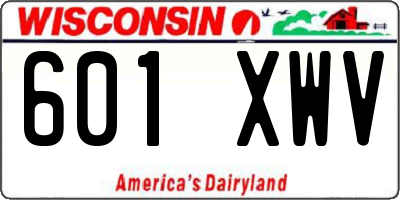 WI license plate 601XWV