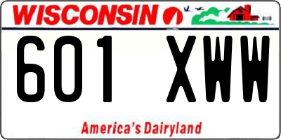 WI license plate 601XWW