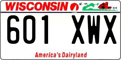 WI license plate 601XWX