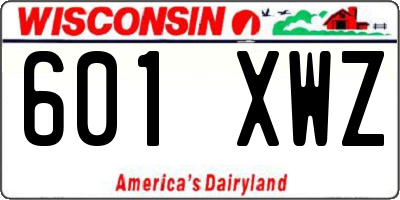 WI license plate 601XWZ