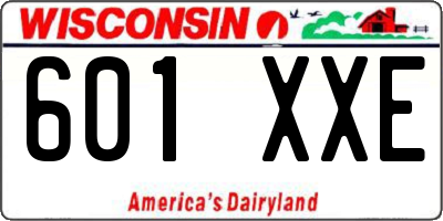 WI license plate 601XXE