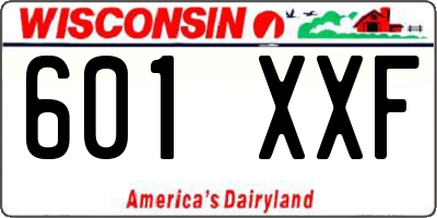 WI license plate 601XXF