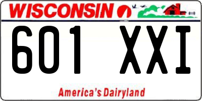 WI license plate 601XXI
