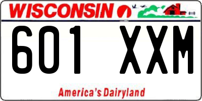 WI license plate 601XXM