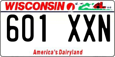 WI license plate 601XXN