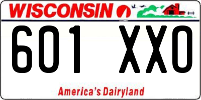 WI license plate 601XXO