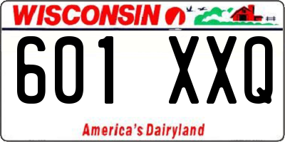 WI license plate 601XXQ