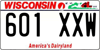 WI license plate 601XXW