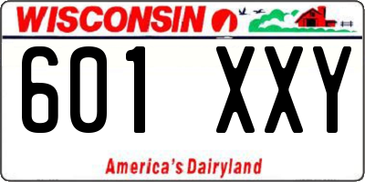 WI license plate 601XXY