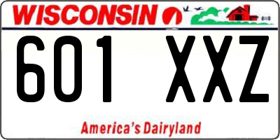 WI license plate 601XXZ