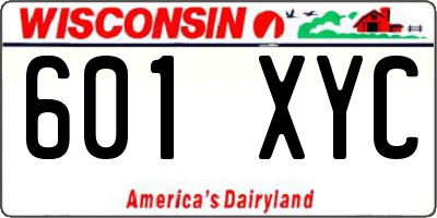 WI license plate 601XYC