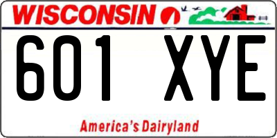 WI license plate 601XYE