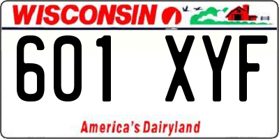 WI license plate 601XYF