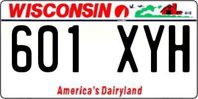 WI license plate 601XYH