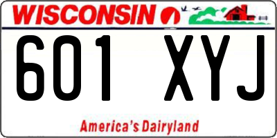 WI license plate 601XYJ