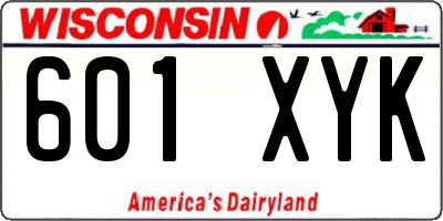 WI license plate 601XYK