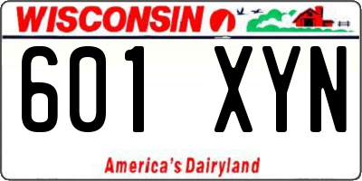 WI license plate 601XYN
