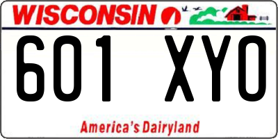 WI license plate 601XYO