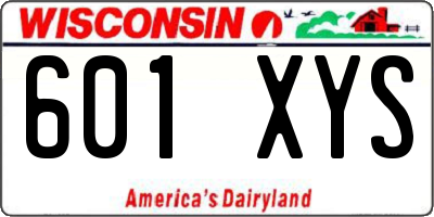 WI license plate 601XYS