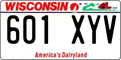 WI license plate 601XYV