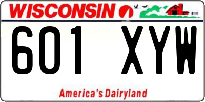 WI license plate 601XYW