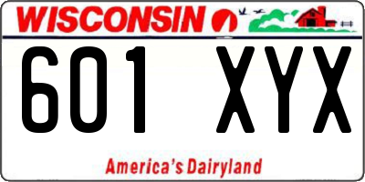 WI license plate 601XYX