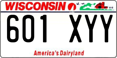 WI license plate 601XYY