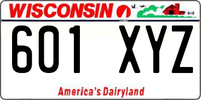 WI license plate 601XYZ