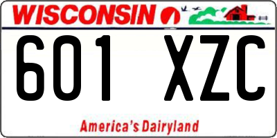 WI license plate 601XZC