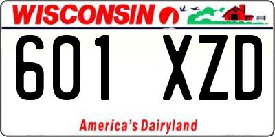 WI license plate 601XZD