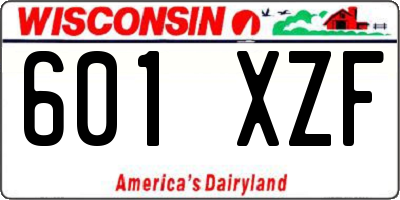 WI license plate 601XZF