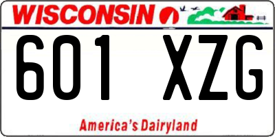 WI license plate 601XZG