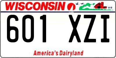 WI license plate 601XZI