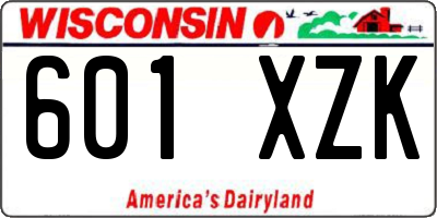 WI license plate 601XZK