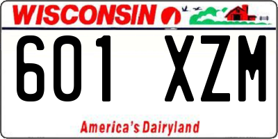 WI license plate 601XZM