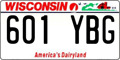 WI license plate 601YBG