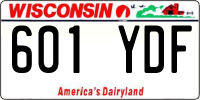 WI license plate 601YDF
